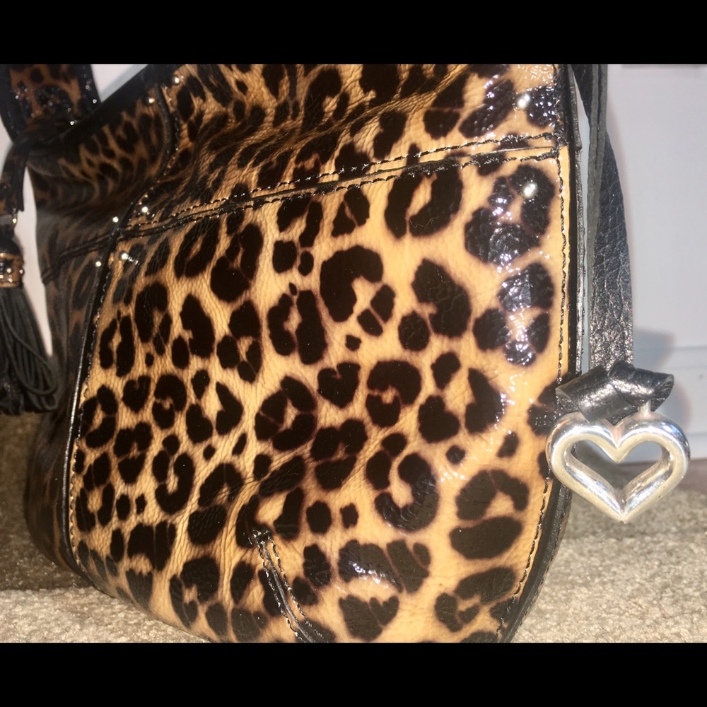 Brighton Leopard Print Hobo Bag with Black Trim - Gorgeous & Like New Luxury - Picture 5 of 8